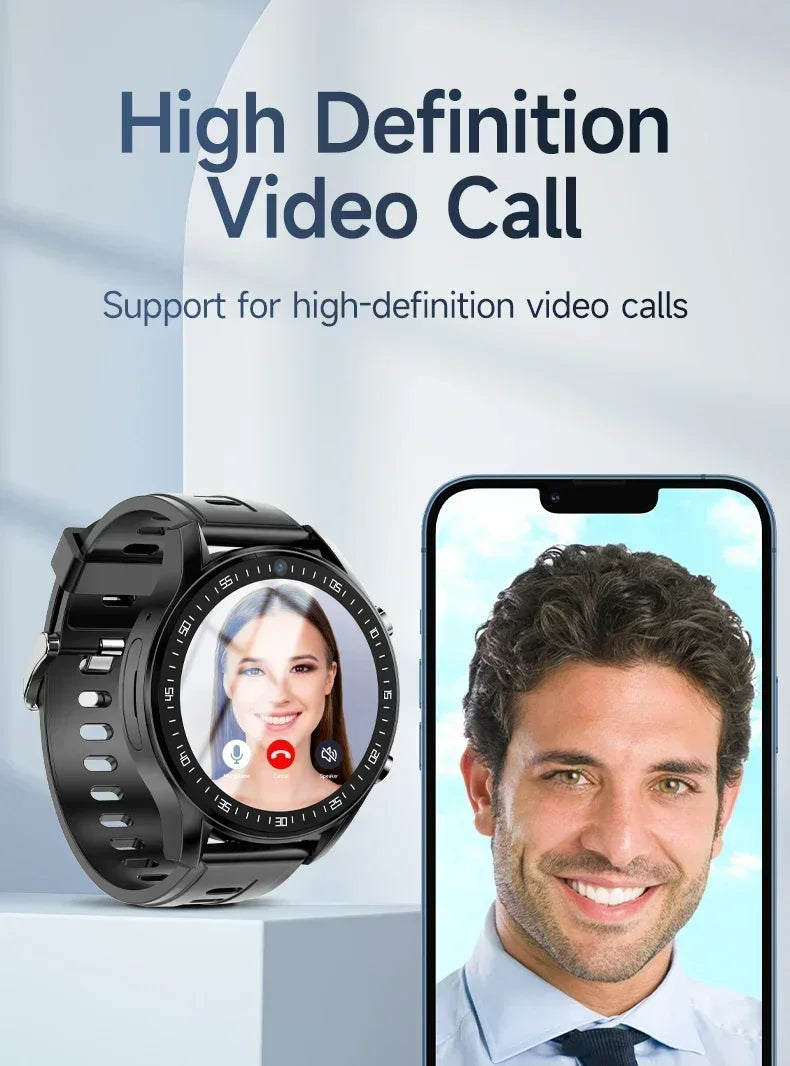 SIM Dual camera Smartwatch A7128G 4G smartwatch Video Call Trail tracker with Wifi GPS waterproof Google Play Store for men
