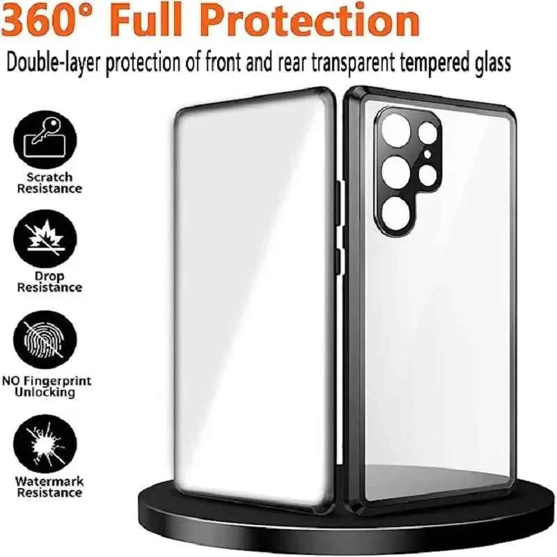 360 ° Full Protection Metal Magnetic Case For Magsafe Samsung Galaxy S26 S25 S24 S23 S22 Ultra Plus Double Sided Snap Lock Cover