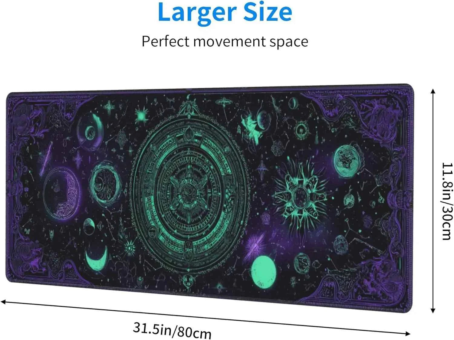 Goth-Themed Extended Gaming Mouse Pad – XL Large Desk Mat with Stitched Edges for Gamers and Home Office