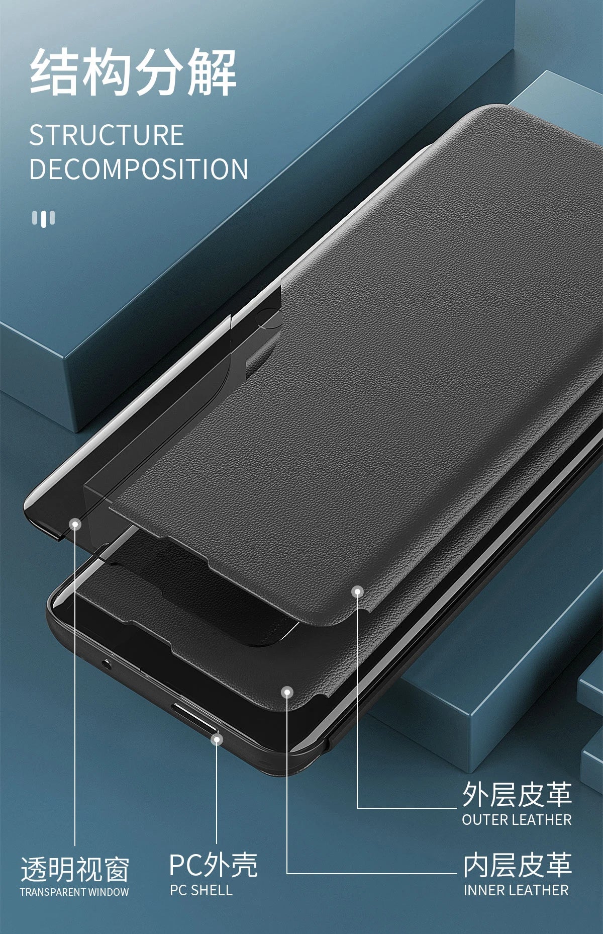 Smart View Window Leather Flip Phone Case with Kickstand For Samsung S26 Ultra S25 Edge S24 S23 S21 S20 FE S22 Plus + Note 20