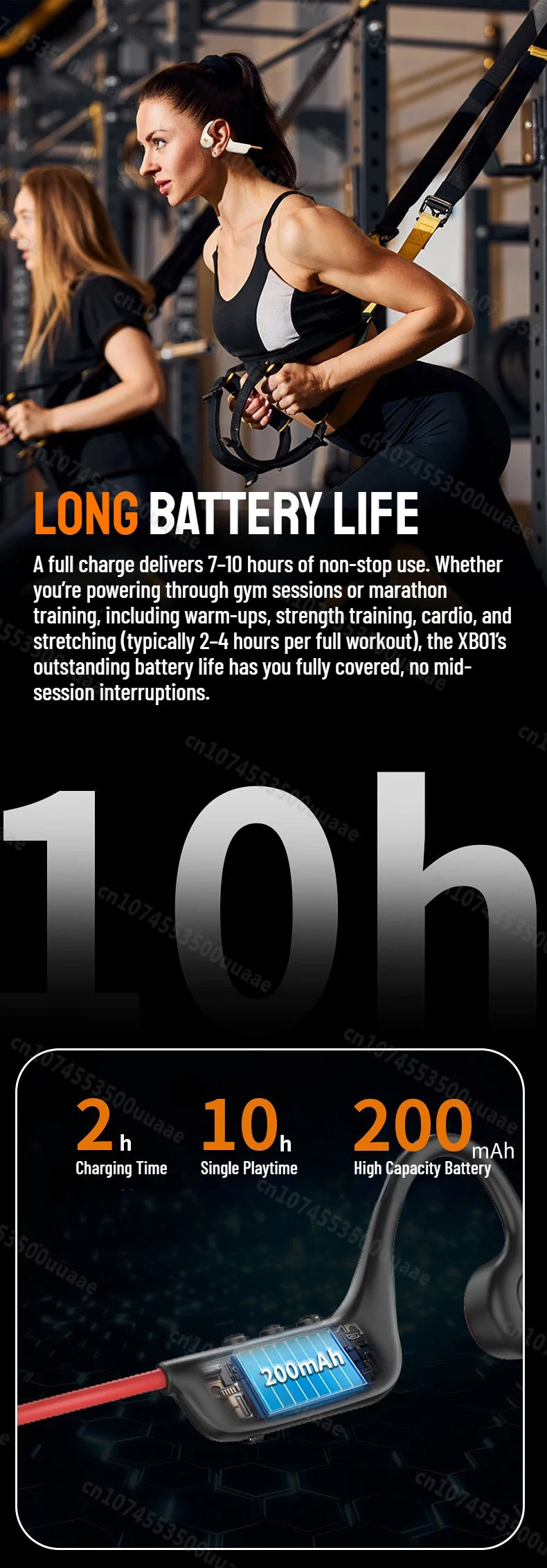 Monster XB01 Bone Conduction Bluetooth 6.0 Headphone HiFi Stereo Wireless Earphones IP56 Dust/Water Resistance Sports Earhook