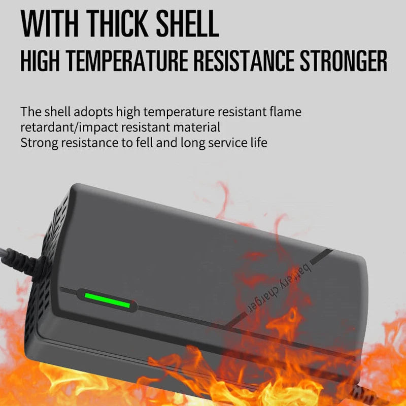36V 48V Charger 2A 5A 10S 13S Lithium-ion Battery Pack Charger 42V 54.6V 5A Intelligent Fast Charging EU Plug With Cooling Fan
