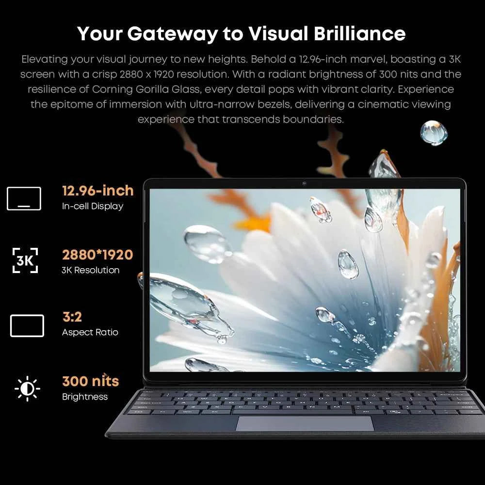 CHUWI Hi10 Max Tablet 2 In 1 Tablet PC 12.96inch 3K Display N150/N100 Laptop 12GB RAM 512GB ROM Windows 11 Tablets 2.4G/5G WiFi