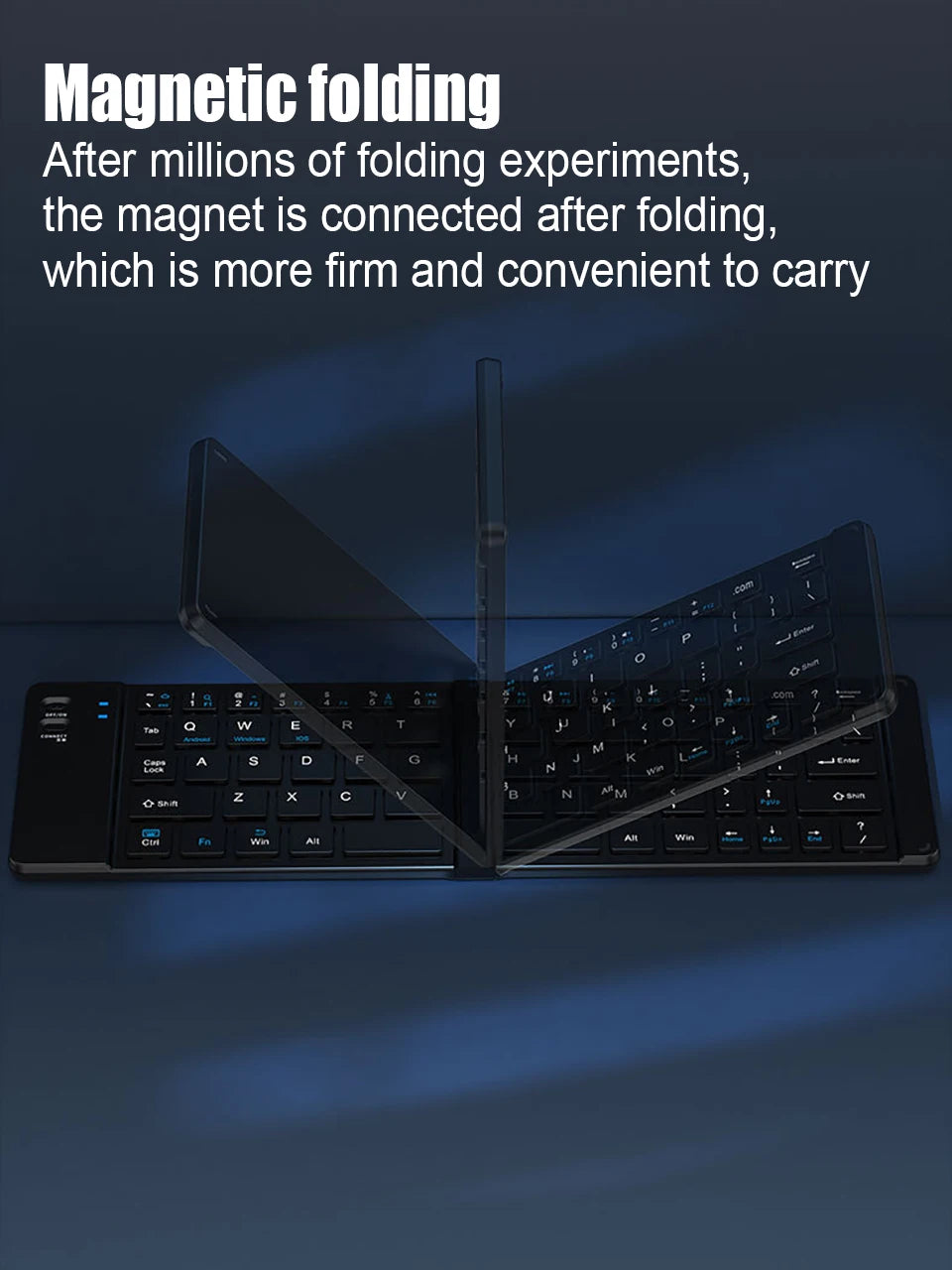 HKYC Mini two fold the third mock examination Bluetooth 2.4G keyboard and mouse set type-c charging tablet