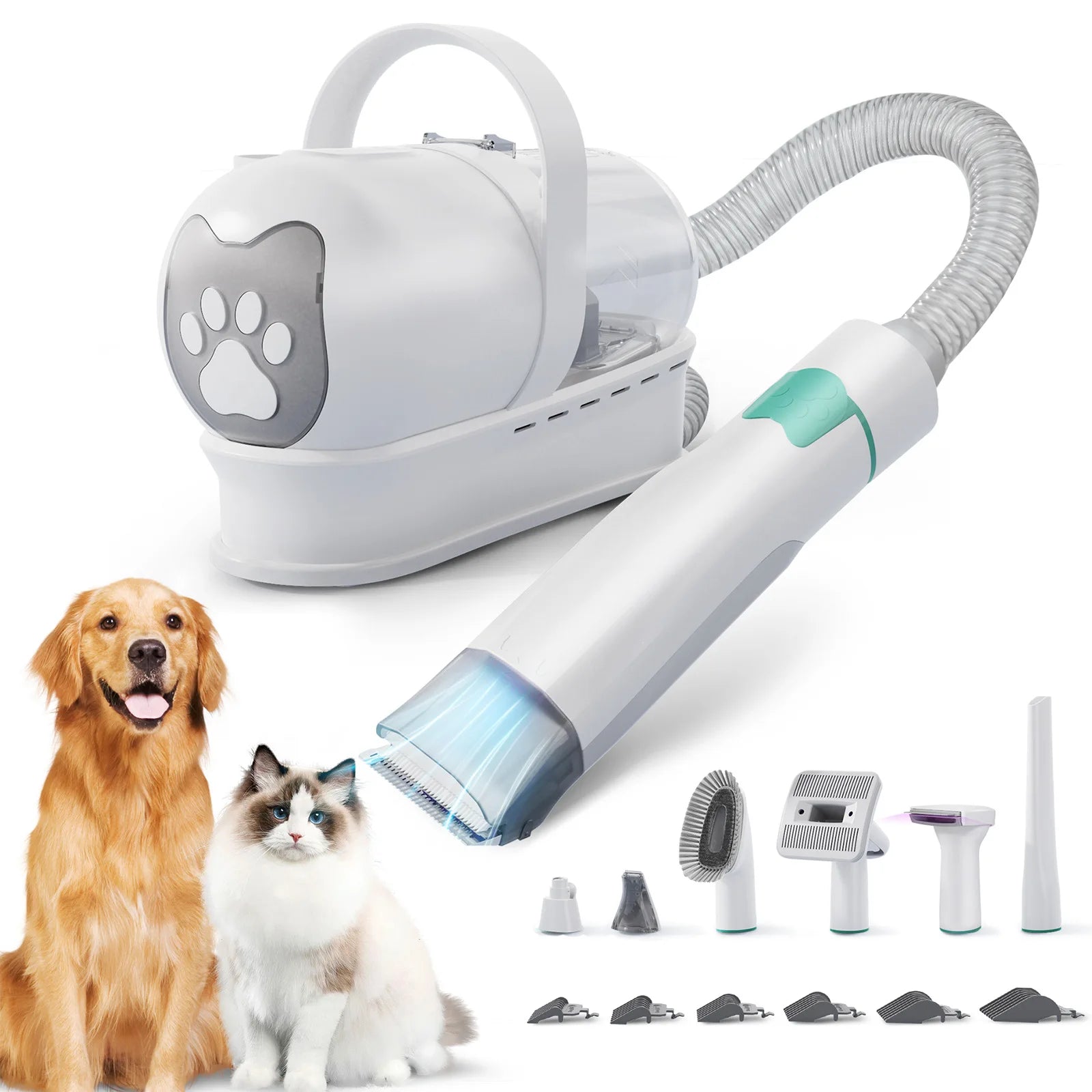 7-in-1 Multifunctional Pet Grooming Kit, Vacuum, Trimmer & Shaver All in One for Dogs & Cats