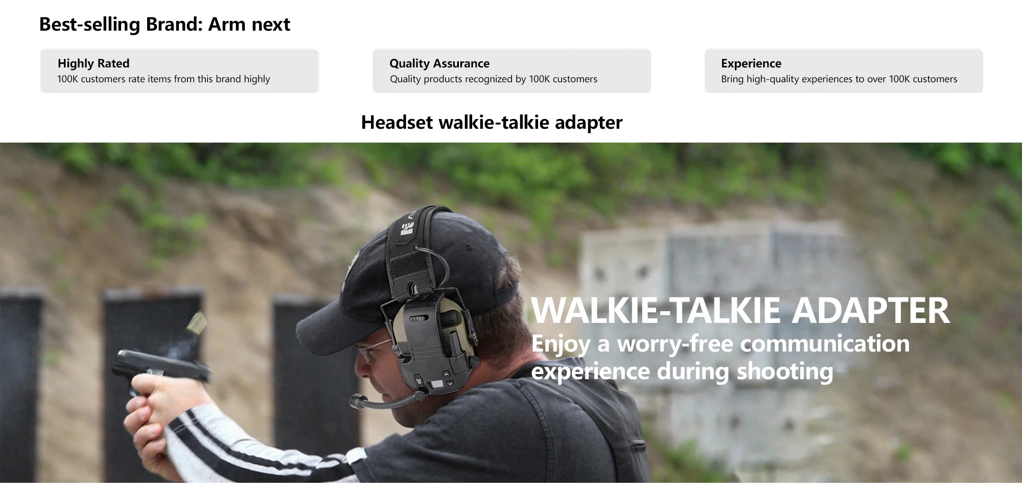 Tactical Headphones High Sensitivity Clear Call Military Headset for Shooting Communication Water Resistant Noise Reduction