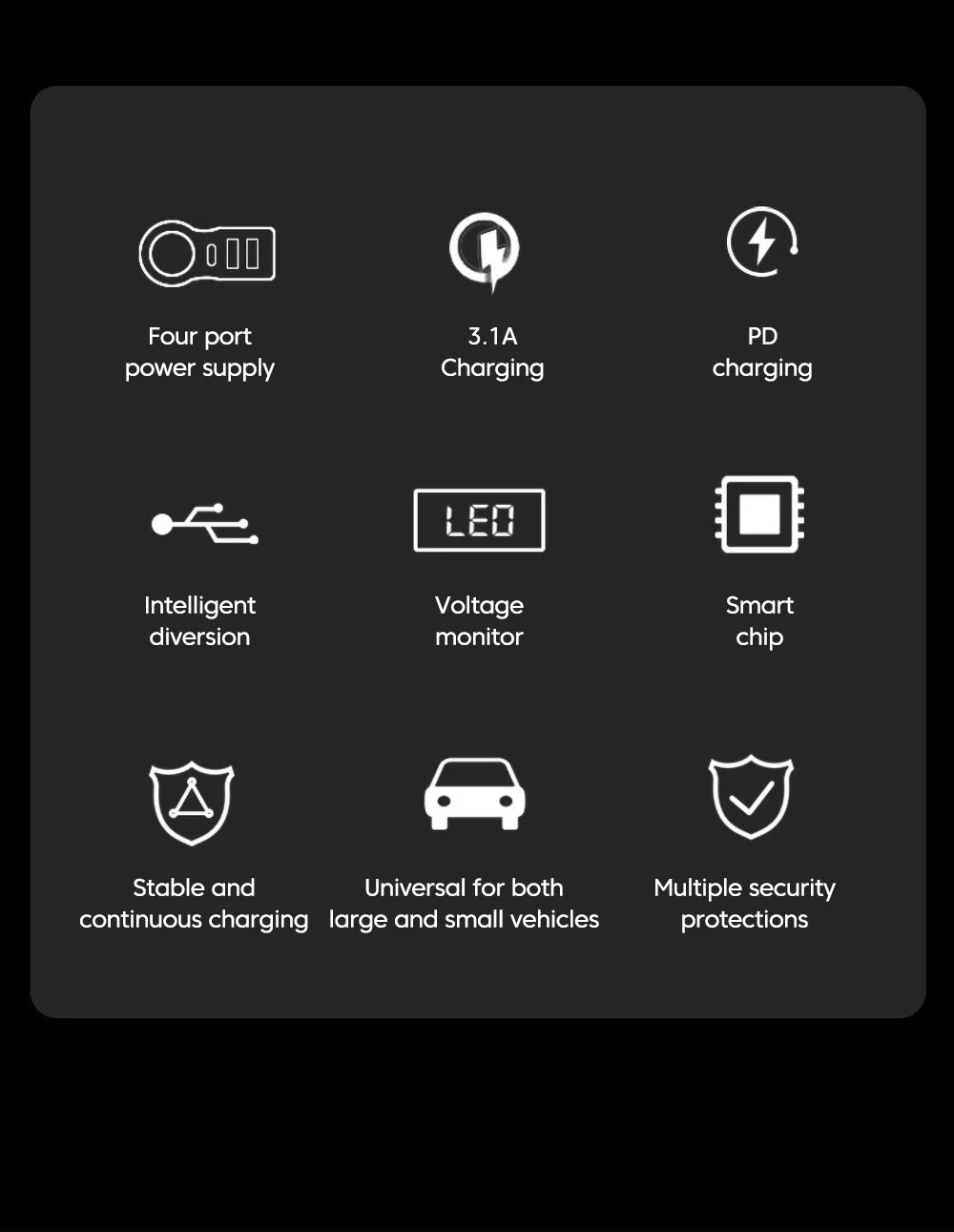 66W 4 Ports Digital Display Car Cigarette Lighter Power Adapter 3.1 A USB PD Car Phone Multifunctional Charger For iPhone Huawei