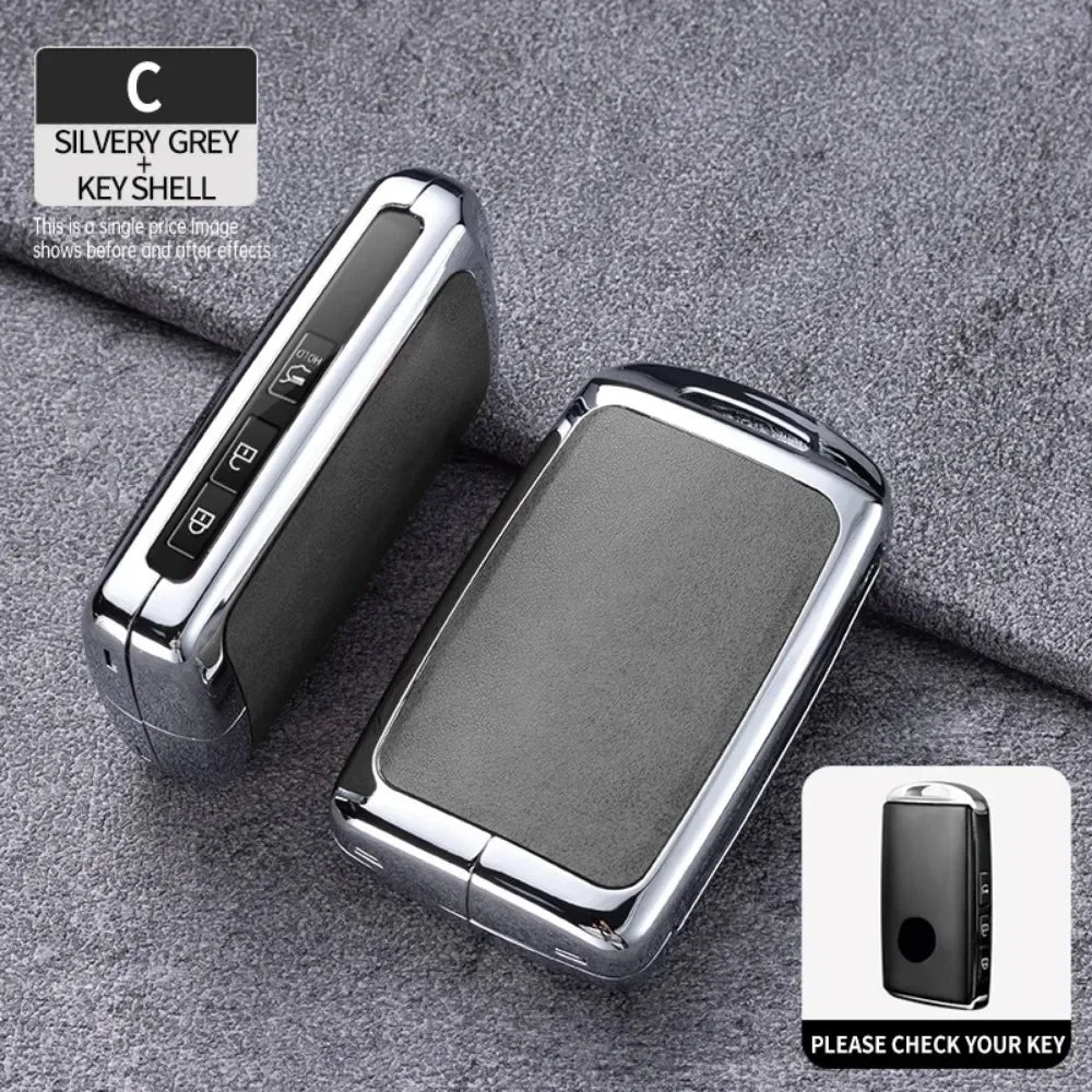 Zinc Alloy Leather Smart Car Key Fob Case Cover Chain Remote Shell Holder Protector for Mazda 3 6 CX3 CX30 CX5 CX8 CX9 CX50 CX60