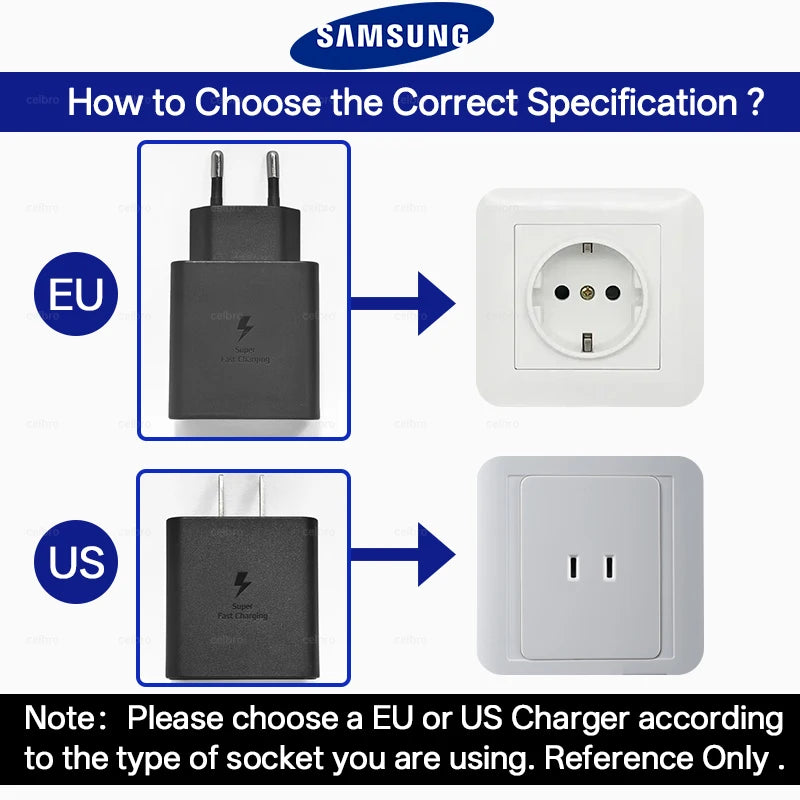 Samsung S26 Ultra original 60W Charger PD Type C Adapter EU Plug Fast Charge Samsung S25+ S25 S24 S23 S22 Ultra A57 Tab S10 S9