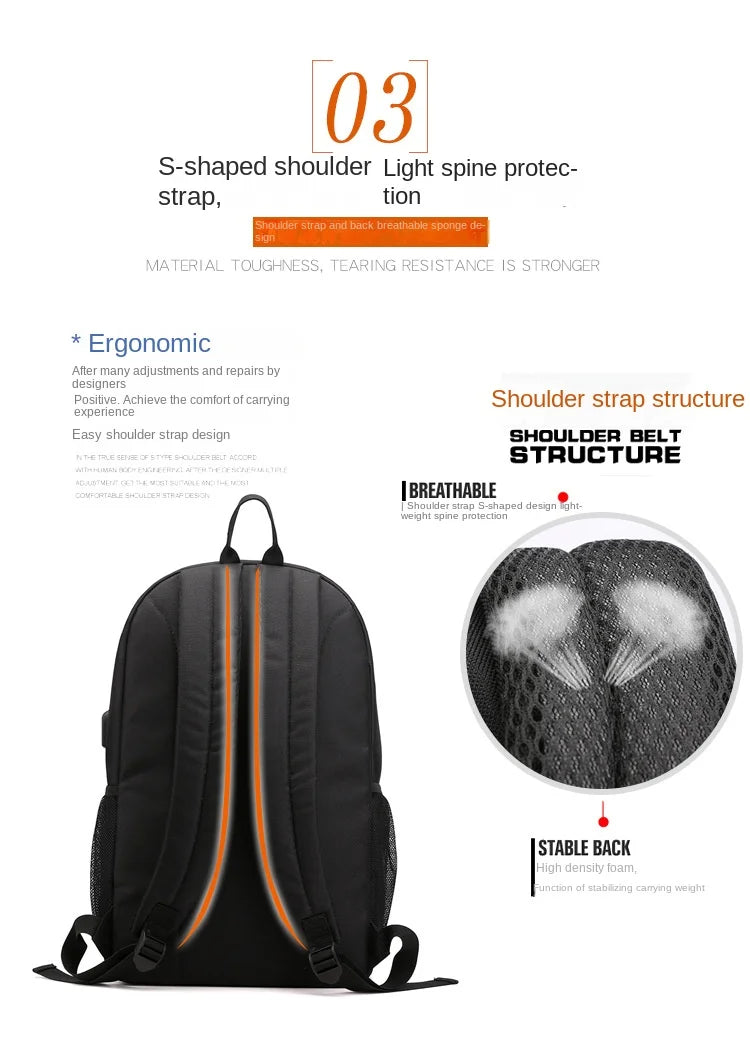 Attack on Titan Anime Print School Backpack Anti-Theft Laptop Bag for Boys Girls with Pencil Case
