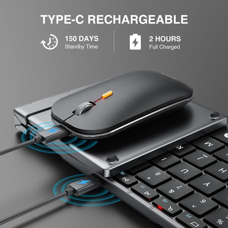 ProtoArc Foldable Keyboard and Mouse, XKM01 Combo for Business Travel 2.4G+Dual Bluetooth Portable  for Laptop iPads Tablets - WinSupport Tech