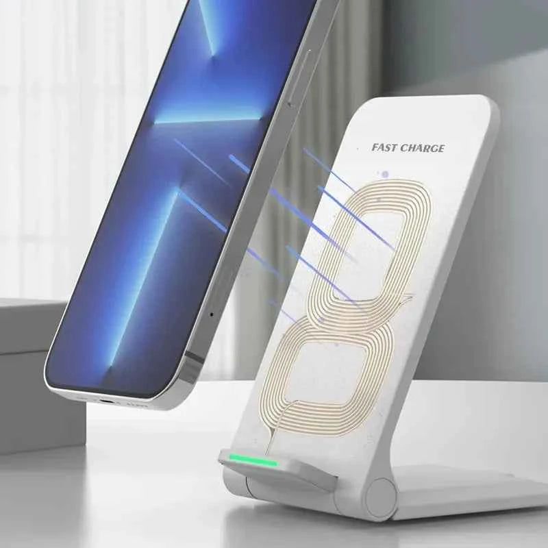 Wireless Fast Charger For IPhone17 16 15 14 13 12 ProMax11 Stand Fast Charging Charger for Samsung Note 20/10 S24 Ultra Foldable