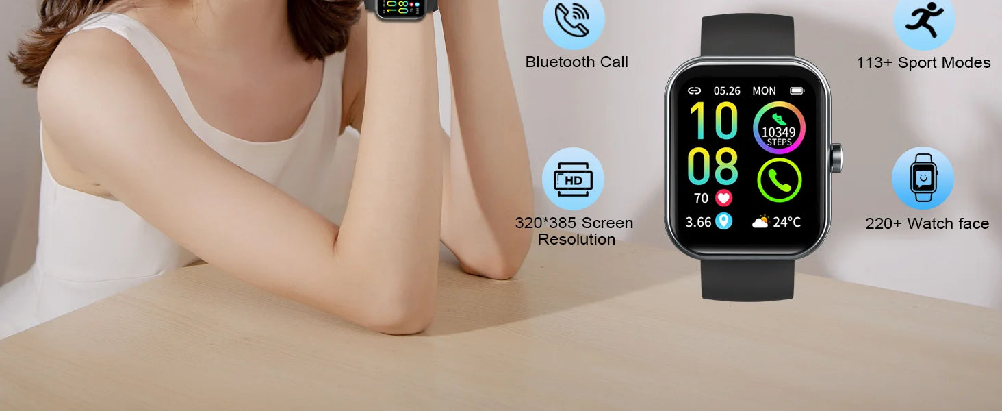 Smart Watch(Answer/Make Calls), 1.96