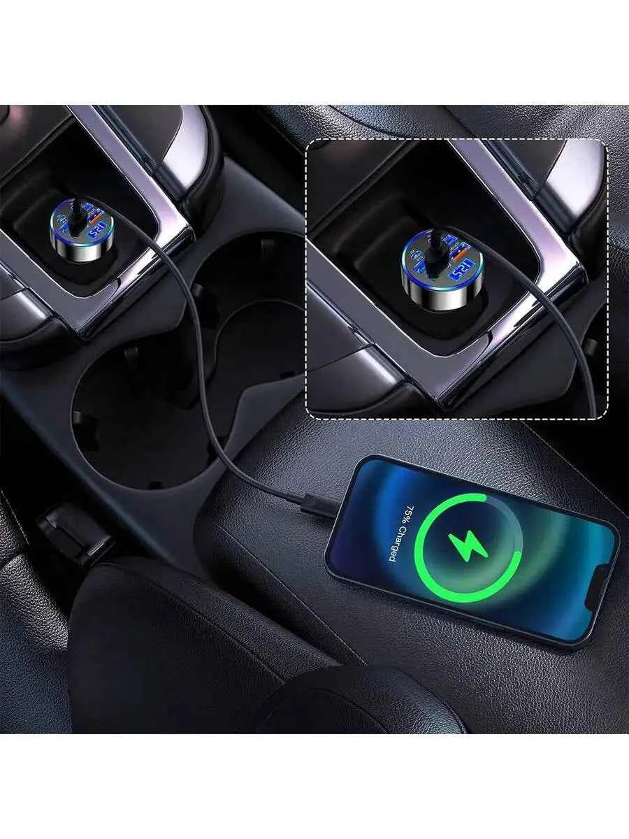 6-In-1 Car Charger With Intelligent Chip 2PD+3USB+QC3.0 Fast Charging For iPhone Android iPad Pro