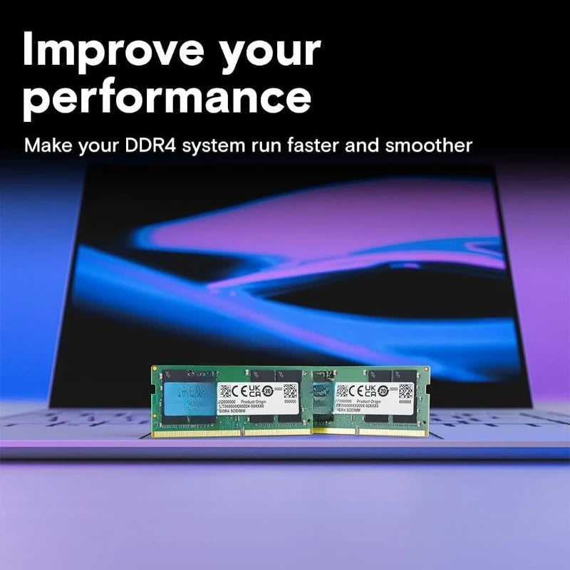 64GB DDR4 RAM Kit (2x32GB), 3200MHz (PC4-25600) CL22 Laptop Memory, SODIMM 260-Pin, Downclockable to 2933/2666MHz
