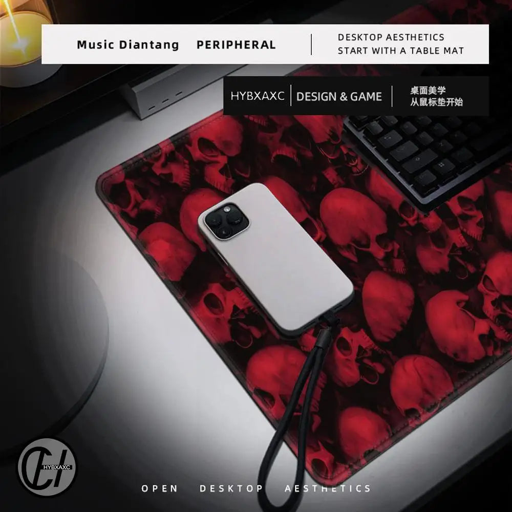 1 pc Red Skeleton skull Gaming Mouse Pad Large Computer Mousepad PC Gamer Mause Mat Laptop Office Mausepad Keyboard Mat Desk Pad