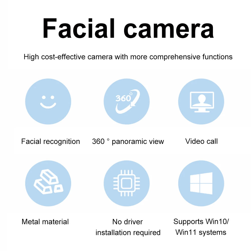 Identification Login Web Camera with Single Microphone for Windows Hello Computer Web Camera HD 1080P 2MP for Computer Laptop