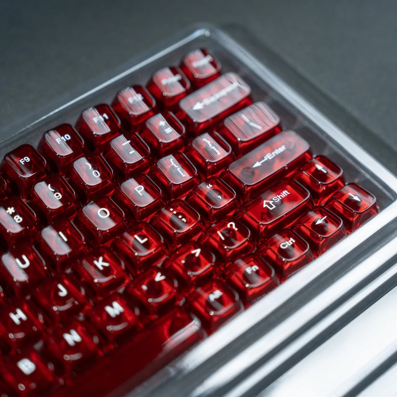 Womier 115 Keys Clear Keys Red Transparent Keycaps MDA Profile Crystal Ceramic Custom Keycaps Set