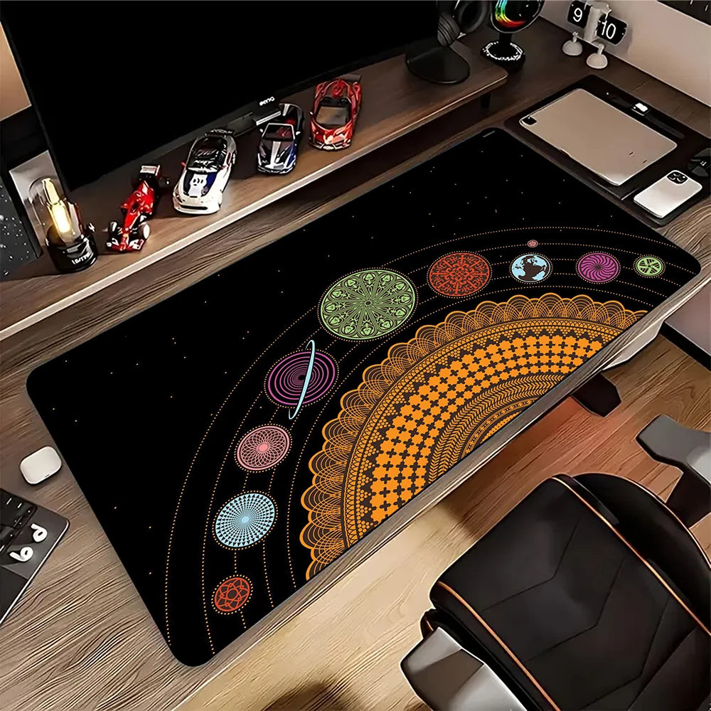 New Solar System Space Gaming Mouse Pad Large Mouse Mat Laptop Mouse Carpet Game Carpet Keyboard Pads Gamer Desk Mat 90x40cm