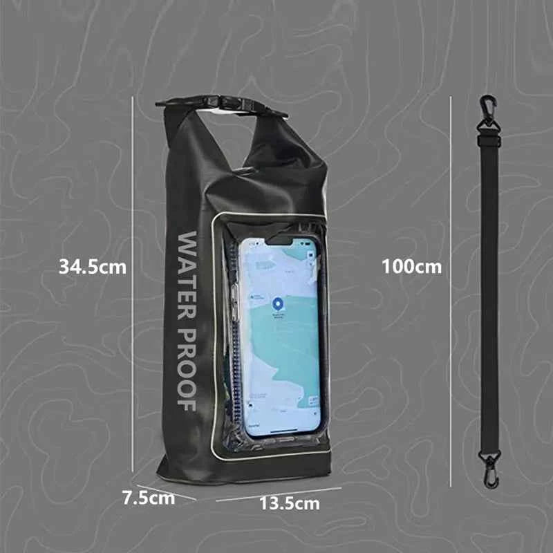 2L 5L Dry Bag Swimming Pack Touch Screen Outdoor Waterproof Kayak Storage Bag Trekking Drifting Rafting Surfing Boating Backpack