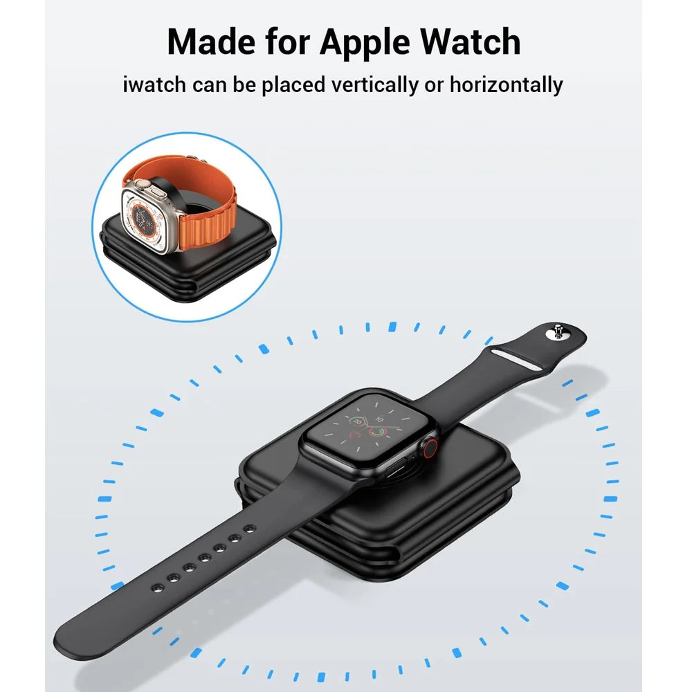 3 in 1 Magnetic Wireless Charger Pad for iPhone 16 15 14 13 Pro Max Apple Watch 9 8 AirPods Chargers Fast Charging Dock Station