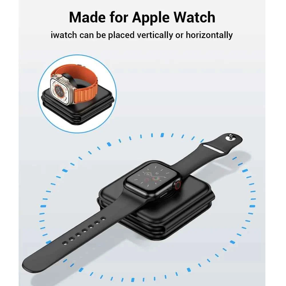 3 in 1 Magnetic Wireless Charger Pad for iPhone 16 15 14 13 Pro Max Apple Watch 9 8 AirPods Chargers Fast Charging Dock Station