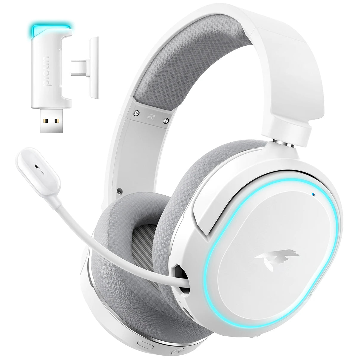 Picun G2 Wireless Gaming Headset Bluetooth 5.3 2.4G Headphones 7.1 Surround 5ms Low Latency ENC Mic for PC PS4 PS5 Phone Switch