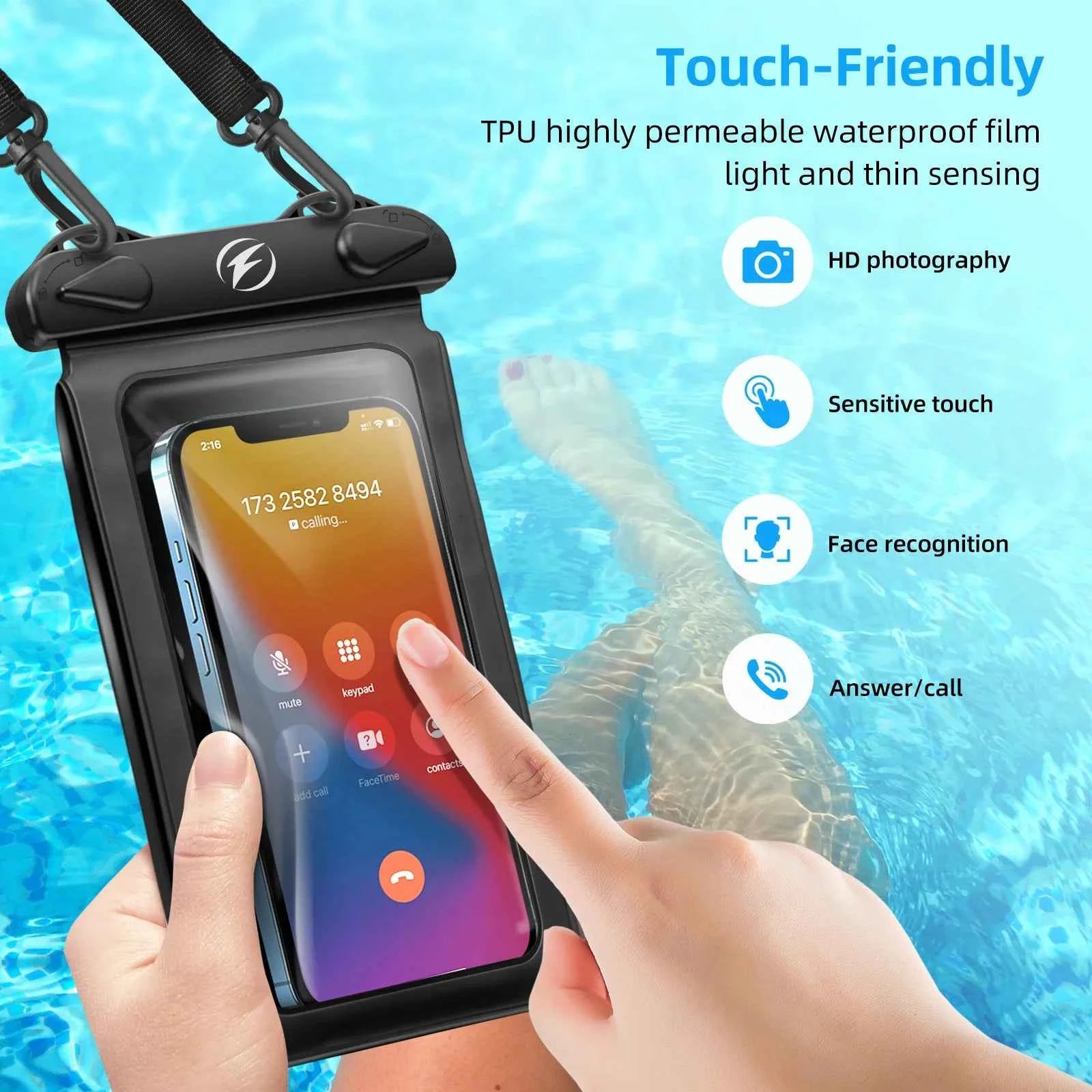 Waterproof Underwater PVC Package Pouch Diving Bags For iPhone Outdoor Mobile Phone Double Pocket Case For Samsung Xiaomi Huawei