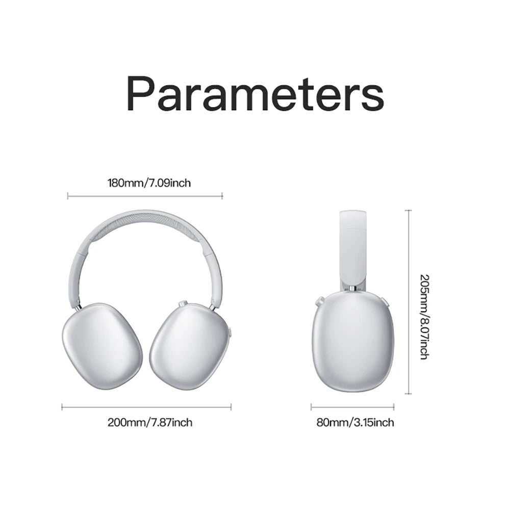 Wireless Bluetooth Headphones Over-Ear, Hi-Res Audio, Sport Headphone, Foldable Stereo, Travel Headphones, Silver