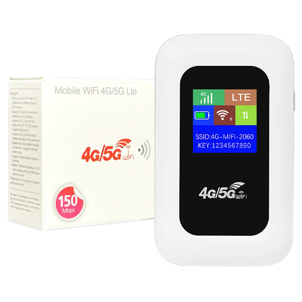 4G LTE Mobile WiFi Router with SIM Card Slot 150Mbps Wireless Router Repeater Mini Outdoor Hotspot for Home Office RV Camping