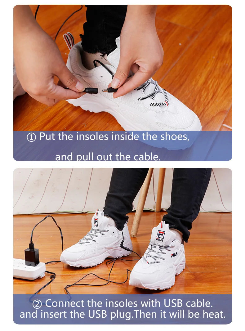 USB Electric Heated Insoles EVA Mat Feet Warmer Can Be Cut And Washable Thermal For Shoes Warming Foot Pad