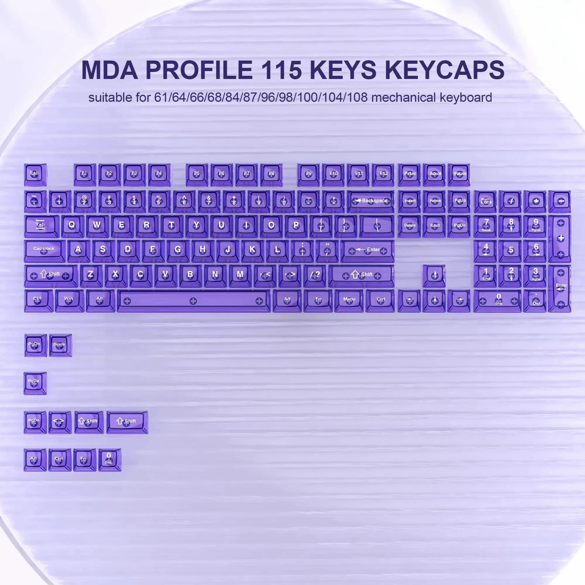 Womier 115 Keys Clear Keys Red Transparent Keycaps MDA Profile Crystal Ceramic Custom Keycaps Set