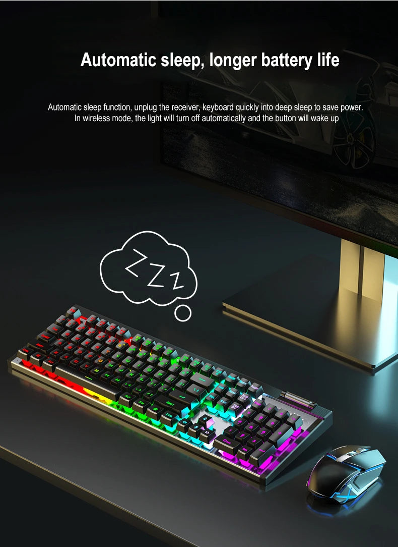 T610 Wireless Keyboard & Mouse Combo Rechargeable Notebook, Desktop Office, Home Gaming, E-sports Keyboard & Mouse