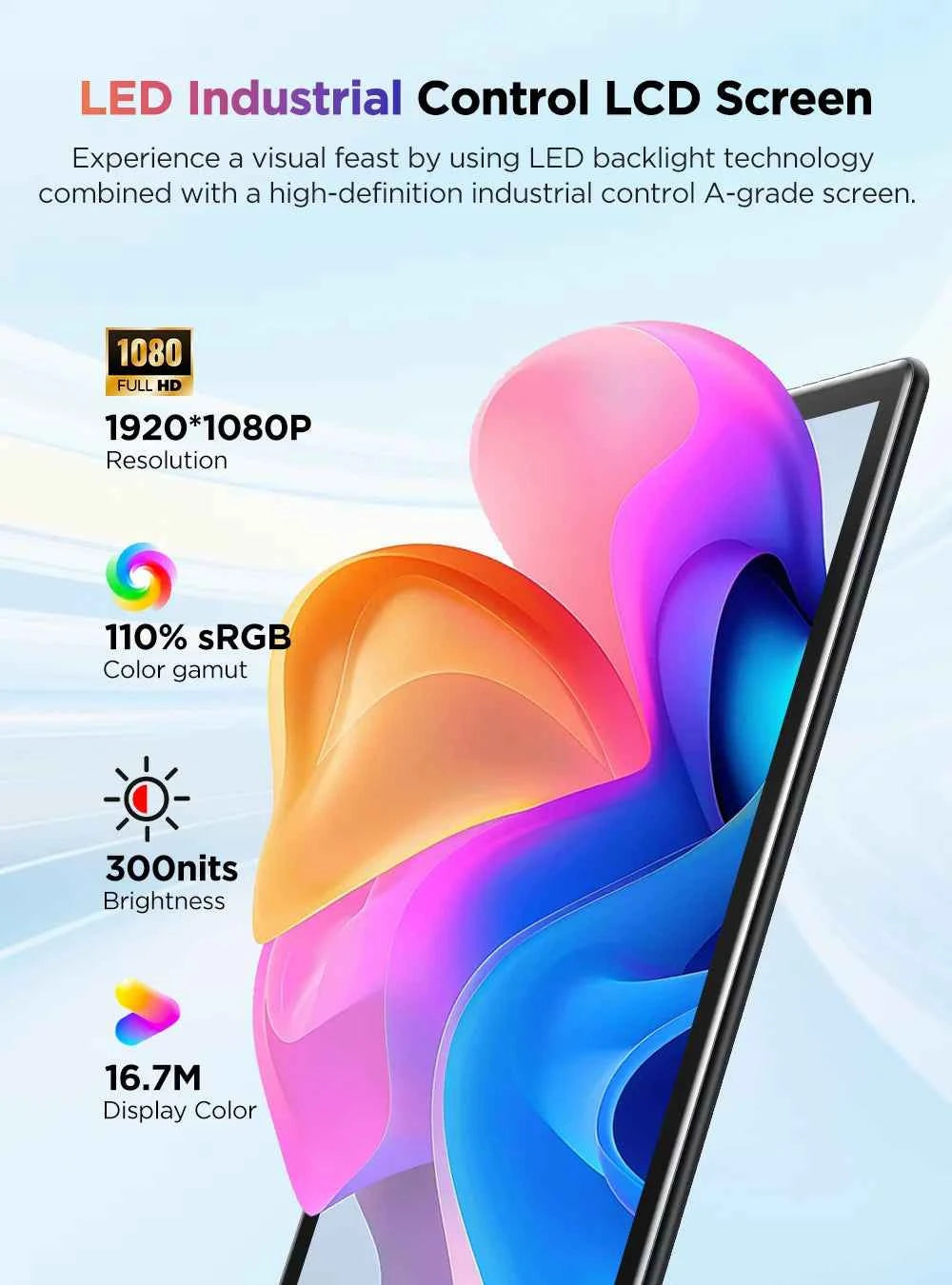 UPERFECT 15.6“ Portable Monitor Touch Screen with 2000:1 Full HD Screen Integrated Stand & DVI VGA HDMI USB C External Dispaly