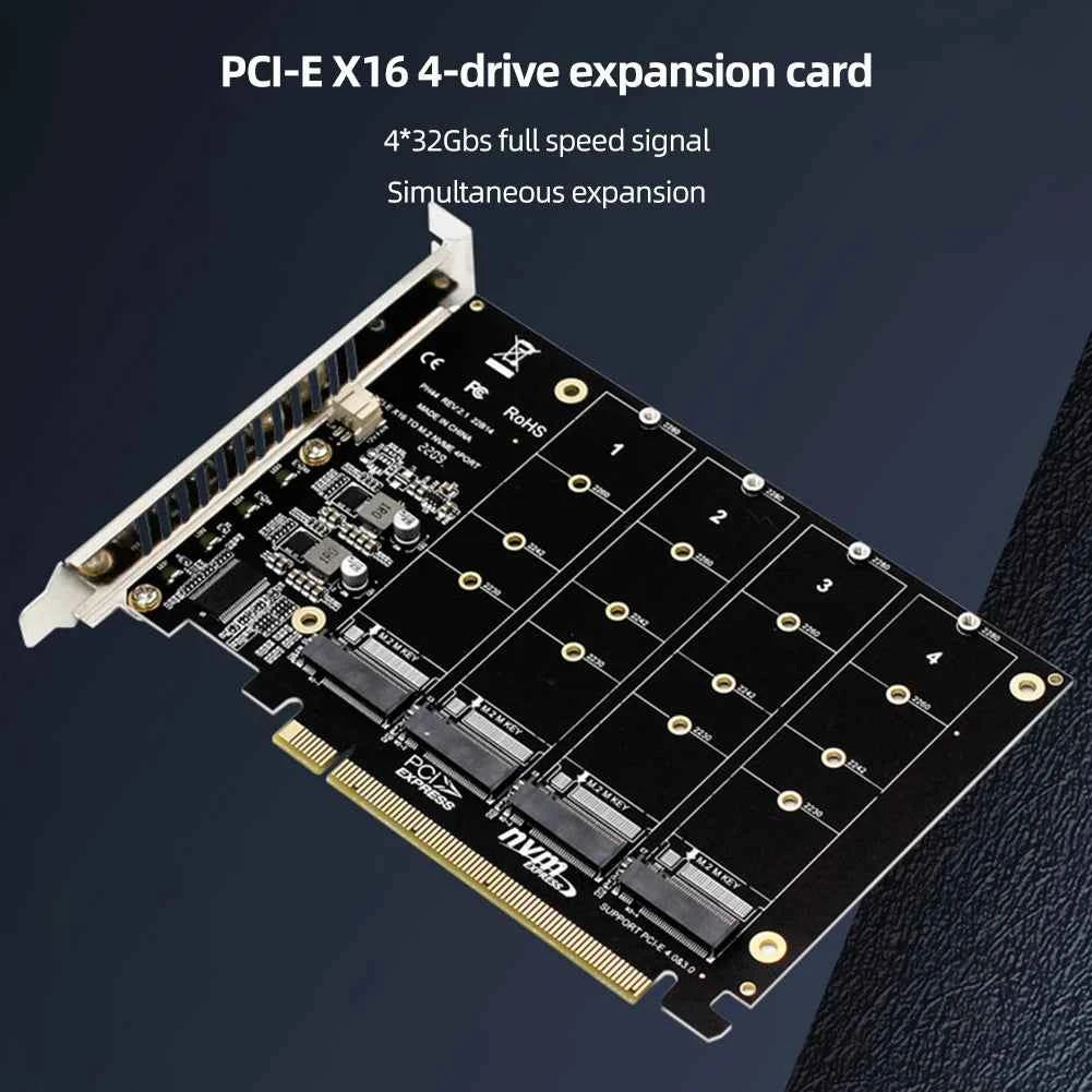 M.2 NVME SSD to PCIe X16 Adapter Card PCIE Split/PCIE RAID Support M.2 PCI-E SSD/M.2 Device NVME For Desktop PC PCI-E m2 adapter