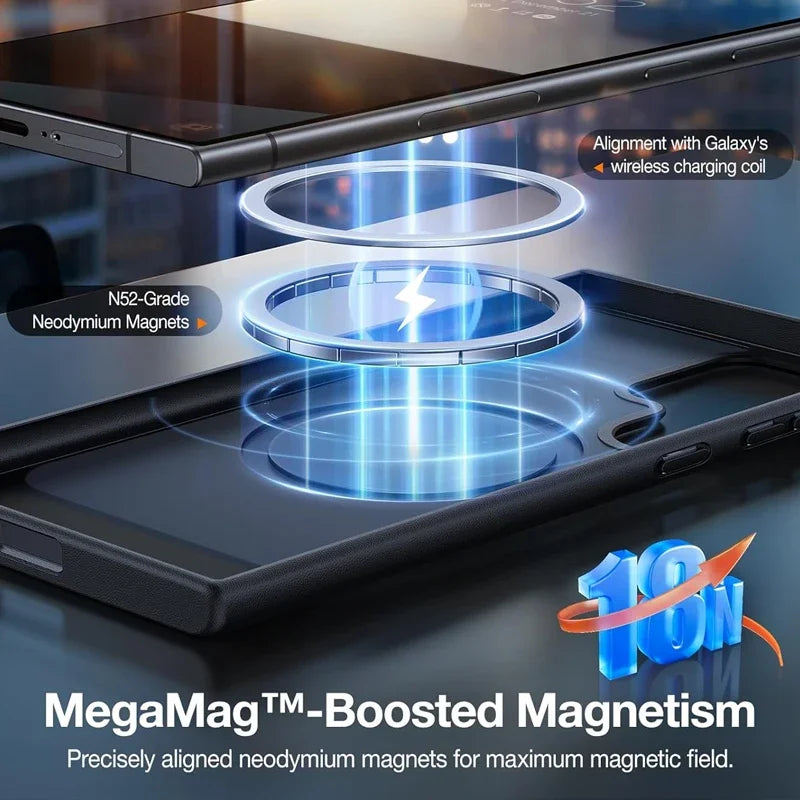 UYUXIO Magnetic Stand Phone Case for Samsung Galaxy S26 A05 A06 A16 A26 A35 A36 A55 A56 S25 S23 S22 Ultra Cover with Kickstand