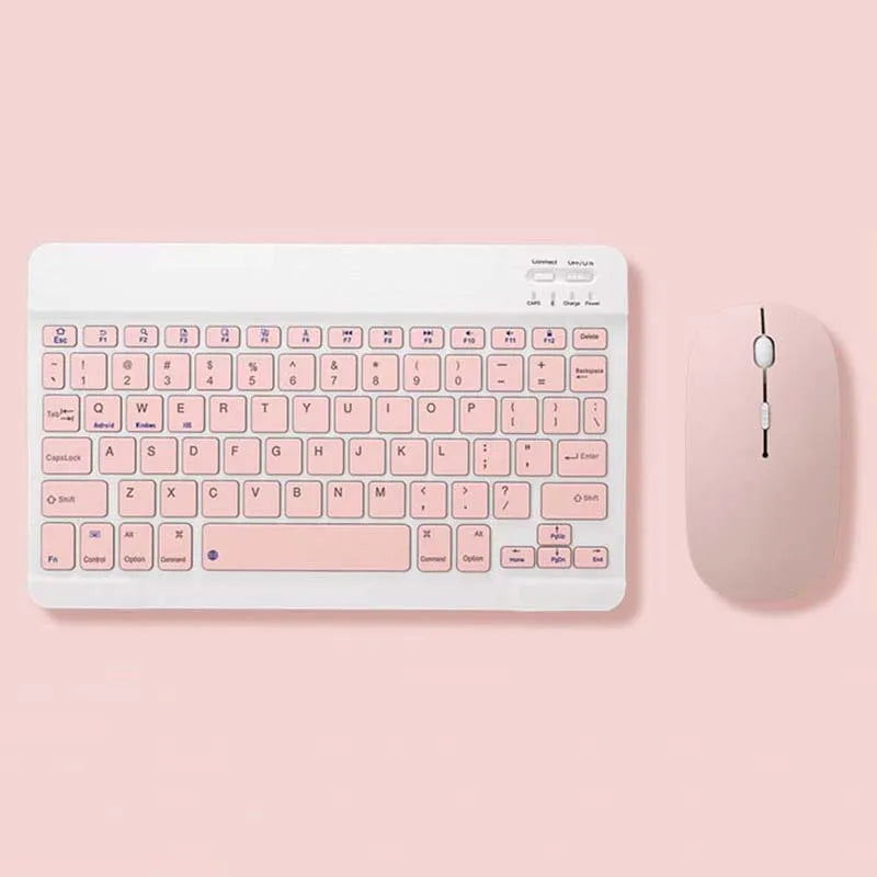 with Bluetooth Keyboard Mouse for Tablet PC 78Key 10inch Rechargeable Wireless Keyboard 1200dpi Mice Set Combo for Laptop
