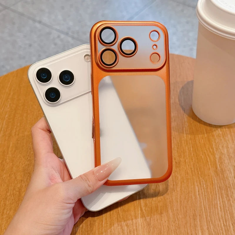 Phone Case - Full-Coverage Matte PC Case with Electroplated Finish for iPhone 17 17 Air 16 Pro 15 Pro Max Earthquake-resistant