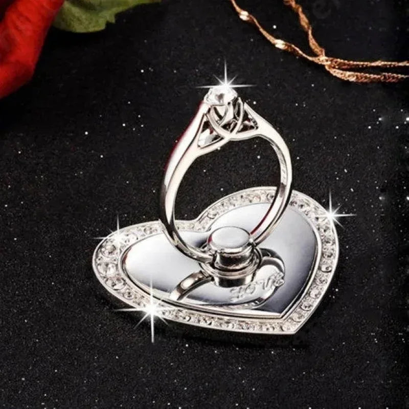 Heart-shaped Diamond Mobile Phone Holder  Phone Ring Holder Accessories