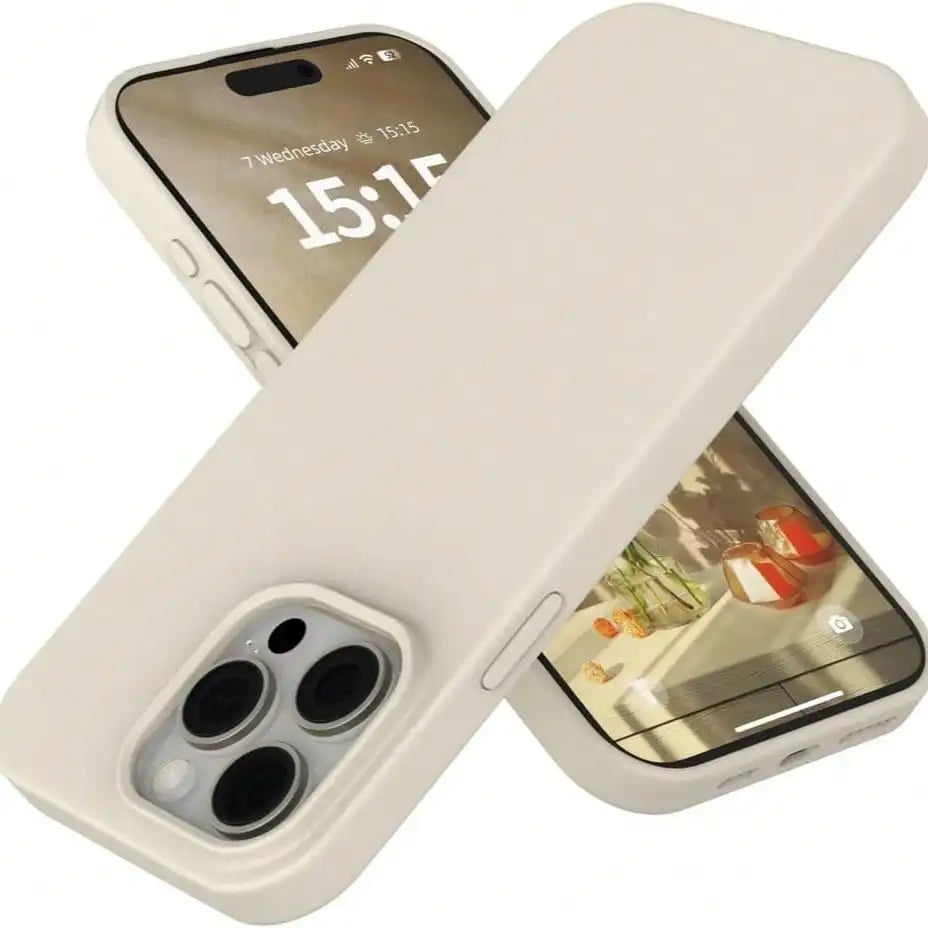 Solid Color Silicone TPU Shockproof Basic Liquid Silicone Phone Case Genuine Cream Yellow TPU Prevents Yellowing Soft-Level Prot