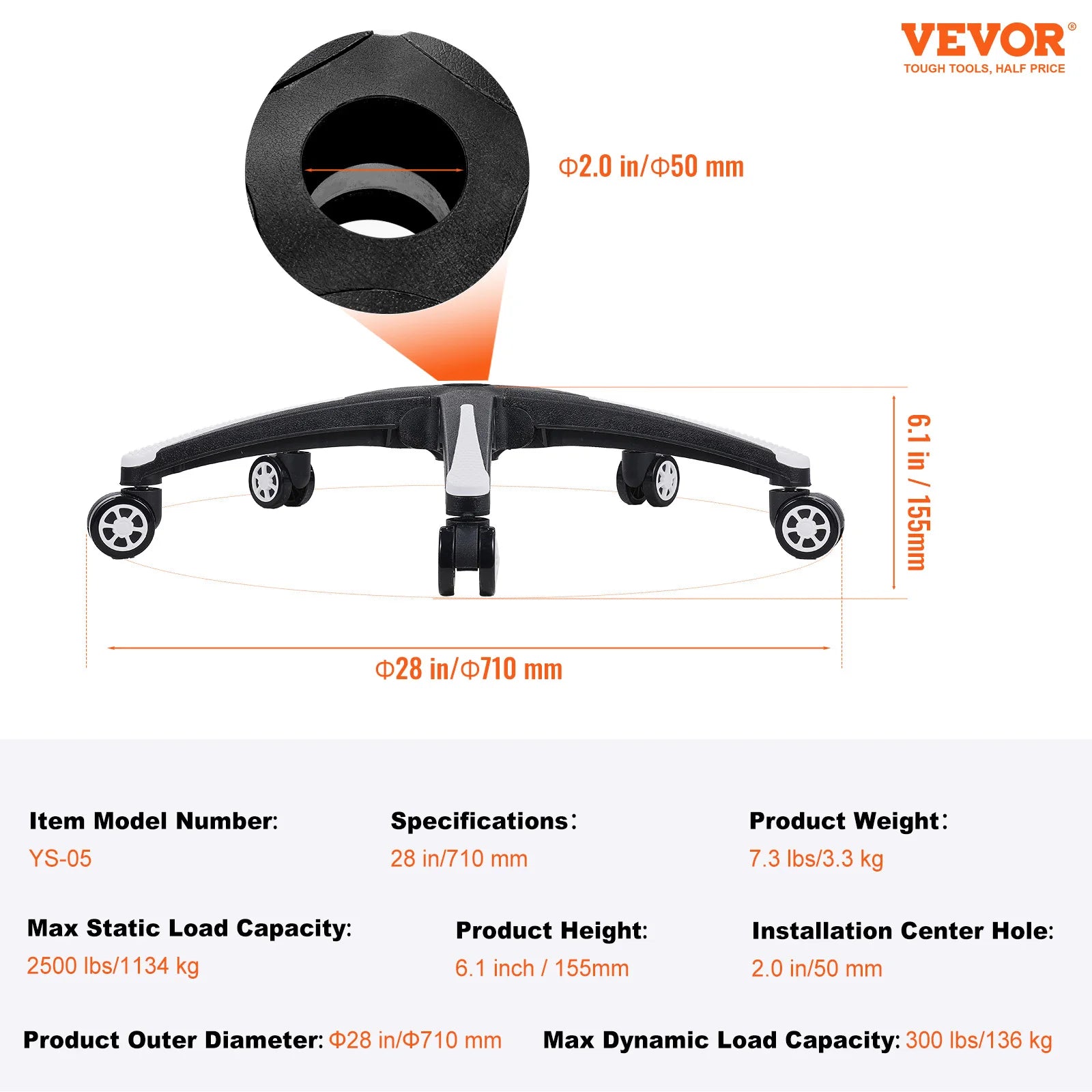 SucceBuy Office Chair Base – Heavy-Duty Universal Replacement