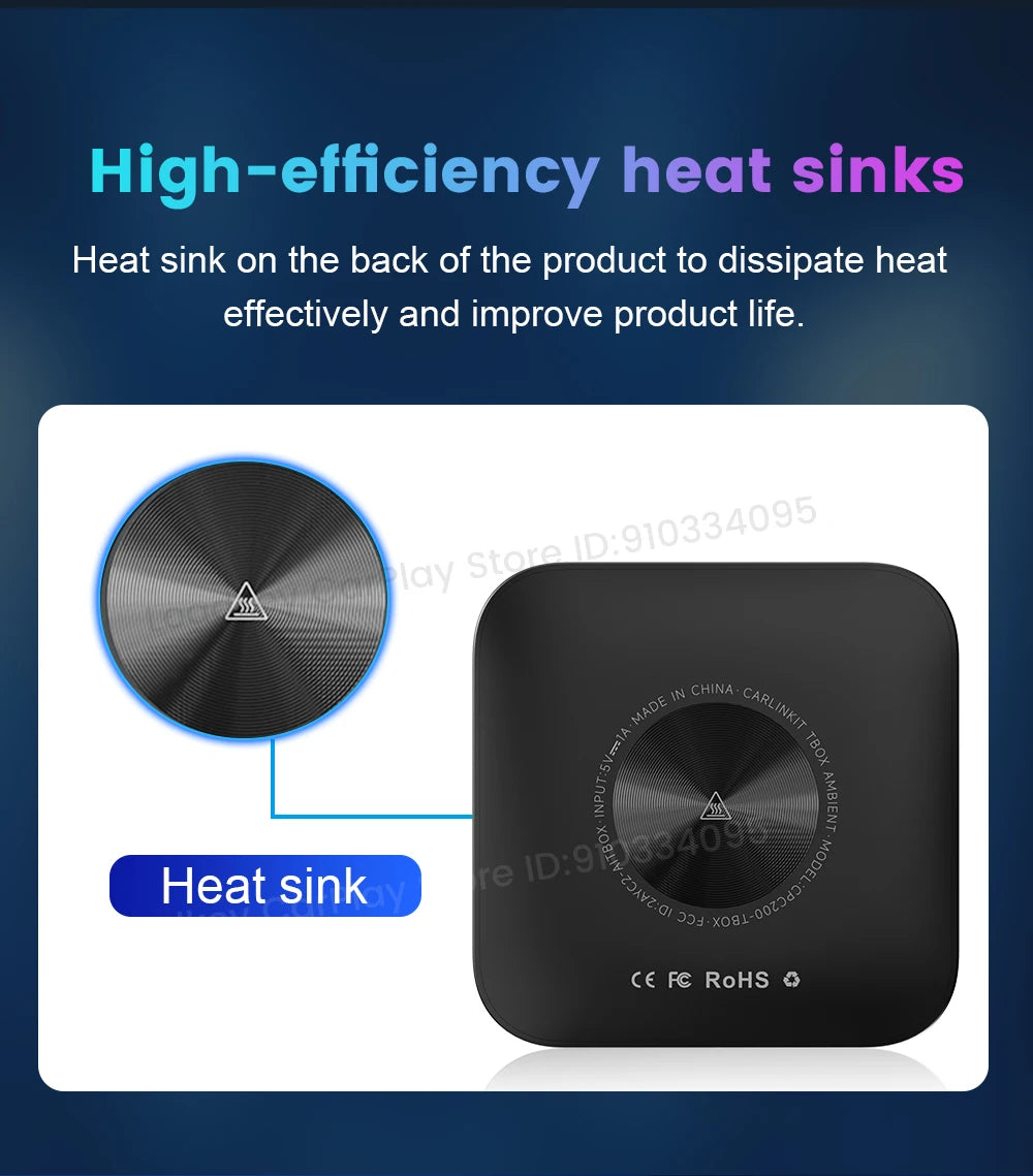 Carlinkit Ai Box Android 13 Led Wireless Android Auto & CarPlay Smart Tv Box QCM6225 Support Youtube Netflix Car Accessories