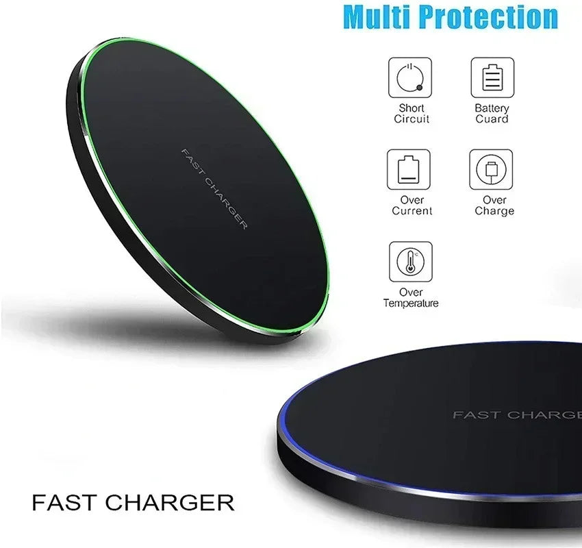 New Wireless Charger For iPhone 17 16 15 14 13 Pro Max Induction Fast Charging Pad Dock Station For Samsung S24 Xiaomi Huawei