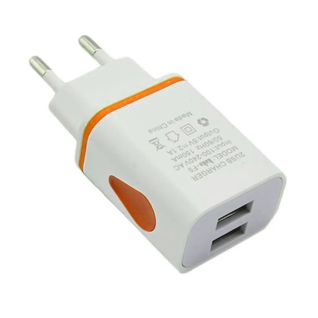 USB Wall Charger for Samsung Xiaomi Dual Port 2A Output Travel Plug Power Adapter Compatible for Phone EU/US Plug