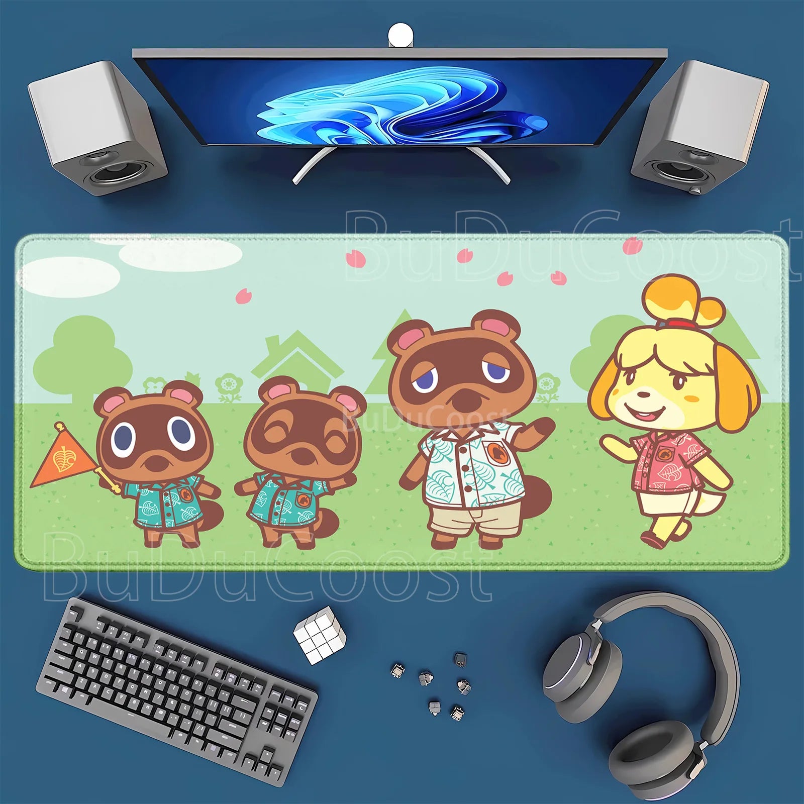 Large Kawaii Mouse Pad Non-Slip Gaming Cute Cartoon A-Animals Laptop Gamer Crossing Mousepad HD Printing XXL 400x900mm Desk Mat