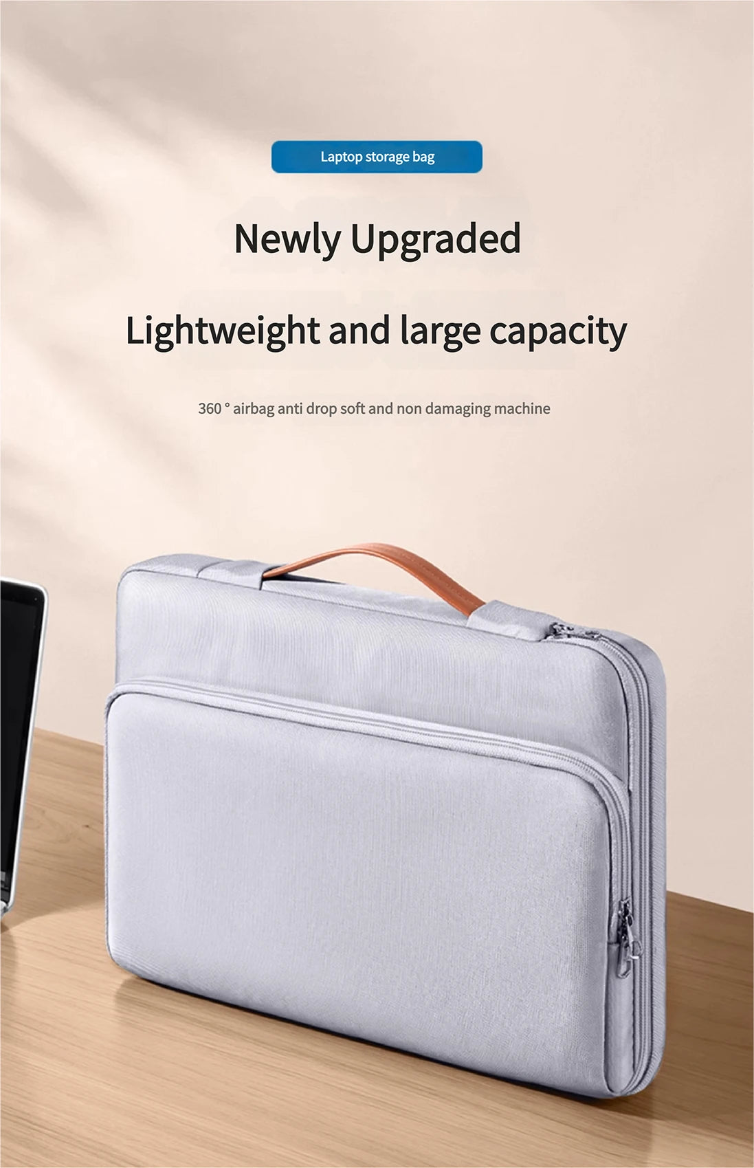 Dormin Shockproof Laptop Crossbody Bag – Protective Sleeve with Adjustable Strap & Handle for MacBook Air 13”, MateBook 14, Lenovo, Huawei