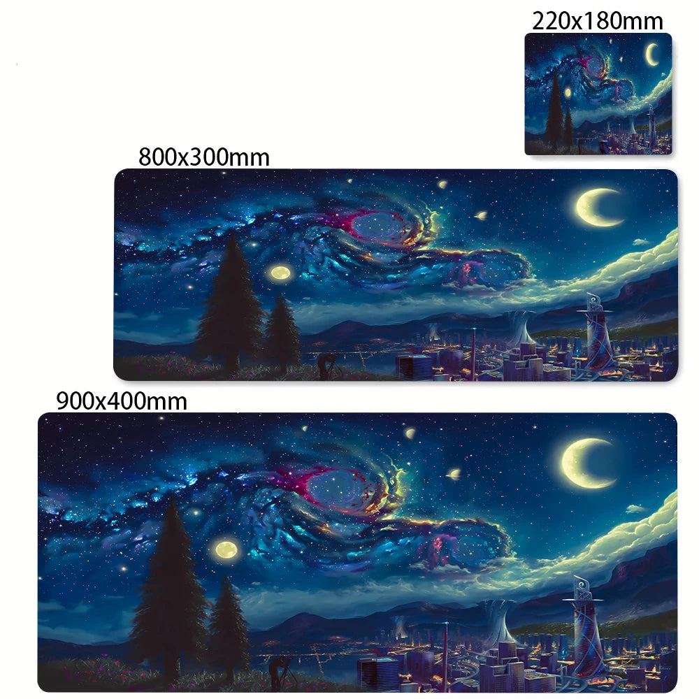 Space Earth Starry Sky Mouse Pad Gamer Pc Gaming Accessories Rubber Mat XXL Space Deskmat Keyboard Cabinet Mause Laptops Mats