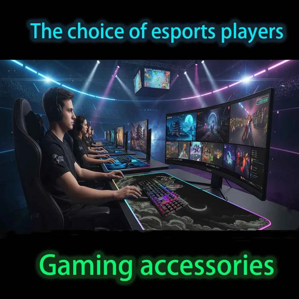 Light Up Mouse Pad with Backlight Led Loight Mousepad Pc Decoration Black Gaming Mat Pc Carpet 1200x600 Rgb Deskmat 1000x500