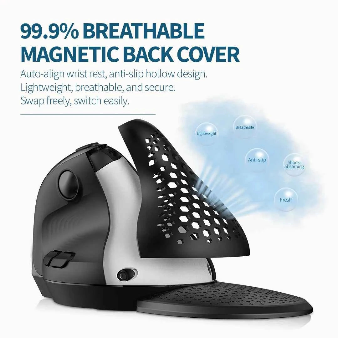 Delux M618XSD Seeker Ergonomic Vertical Mouse with OLED Screen 4000DPI Rechargeable 1000mA Removable Back Cover For Computer