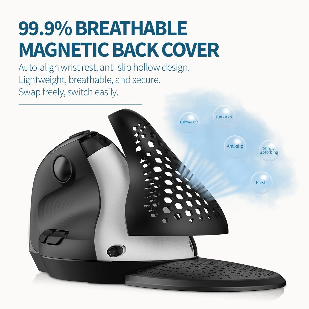 Delux M618XSD Seeker Ergonomic Vertical Mouse with OLED Screen 4000DPI Rechargeable 1000mA Removable Back Cover For Computer